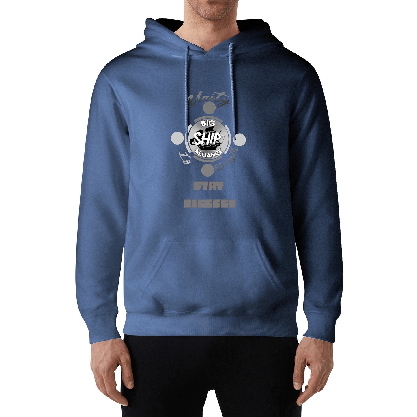 Big Ship Alliance Unisex Front & Back Print Cotton Hoodie In Four Colours