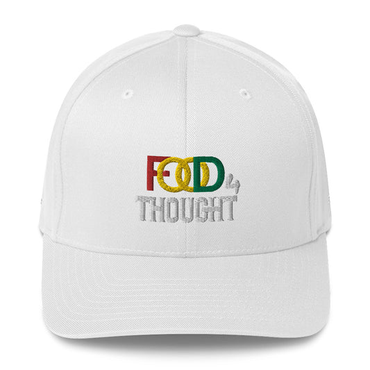 Food For Thought Colour Embroidered Structured Twill Cap - Front/Back/ Side